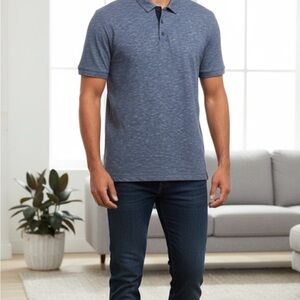 Perry Ellis Heathered Navy Polo Shirt